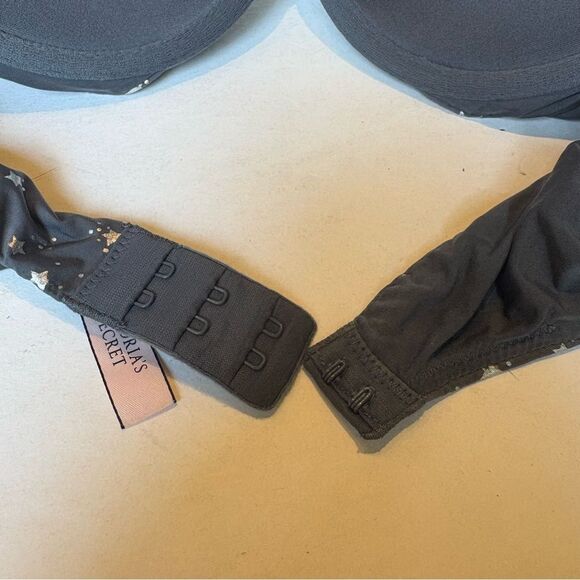 Victoria's Secret Perfect Shape Gray Bra with Star and Moon Pattern Size 34B - Picture 3 of 6